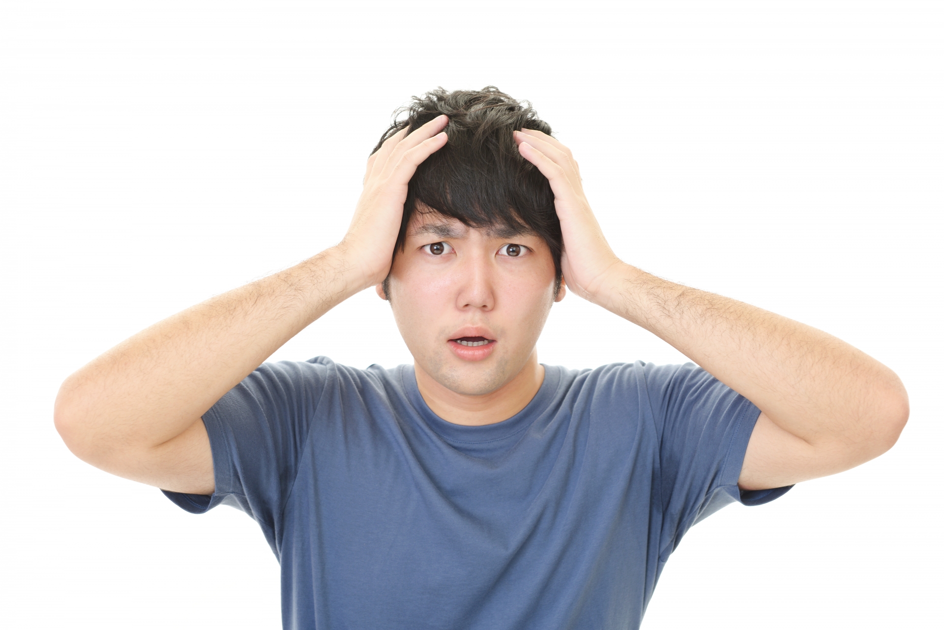困った男性の顔